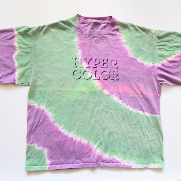 GENERRA Other - HYPERCOLOR Generra T Shirt L XL Purple Green Tie Dye Vintage 90s Single Stitch